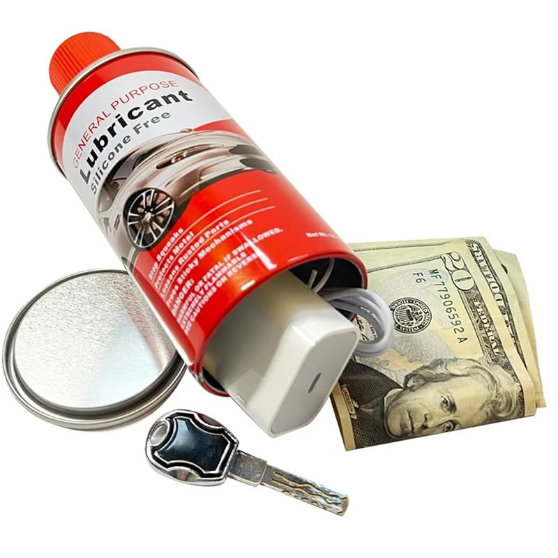 Lubricant Diversion Safe Stash Can with Food Grade Smell Proof Bag Hidden Compartment for Keys Cash and Valuables 250220