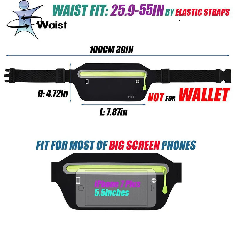 Hidden Waist Bag Sports Phone Mens Belt UltraThin Waterproof Mini Fanny Pack Women Run Light Pouch 250219