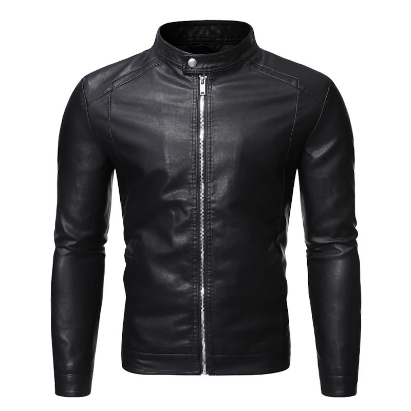 TRAF Coat Men Spring And Autumn Mens Leather Jacket Korean Version SlimFit Comfortable Plus Velvet Trend Clothes 250210