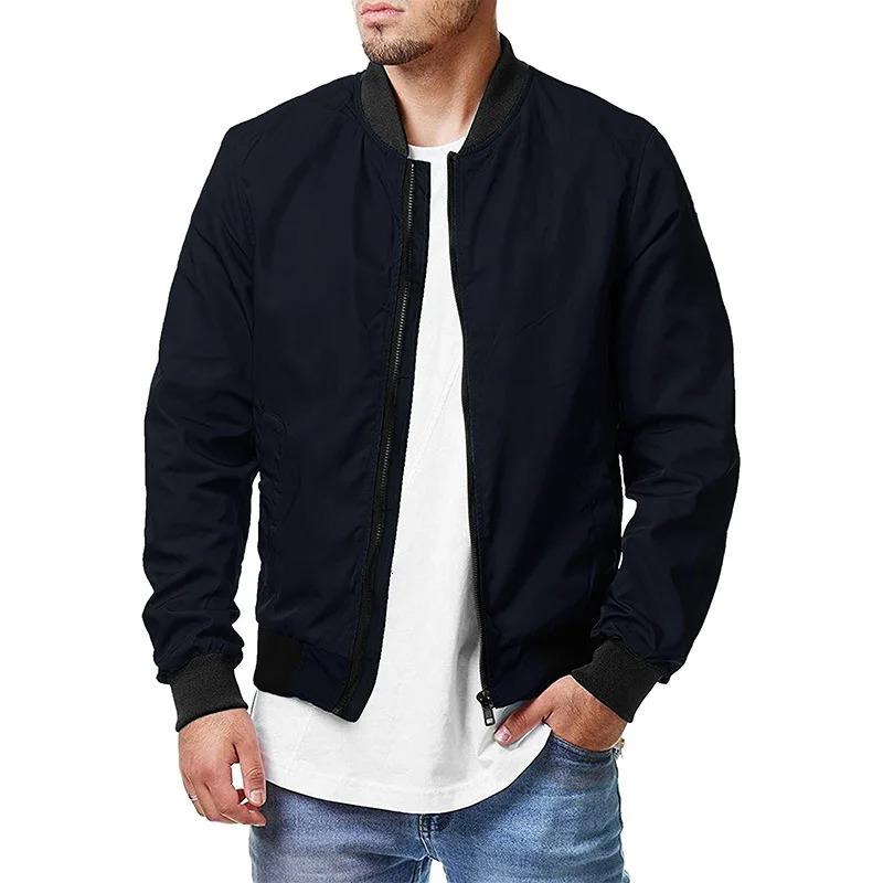 Spring and Autumn Thin Mens Pilot Jacket Retro Casual Stand up Collar Zipper Jacket Outdoor Sports Loose Baseball Jacket 250219
