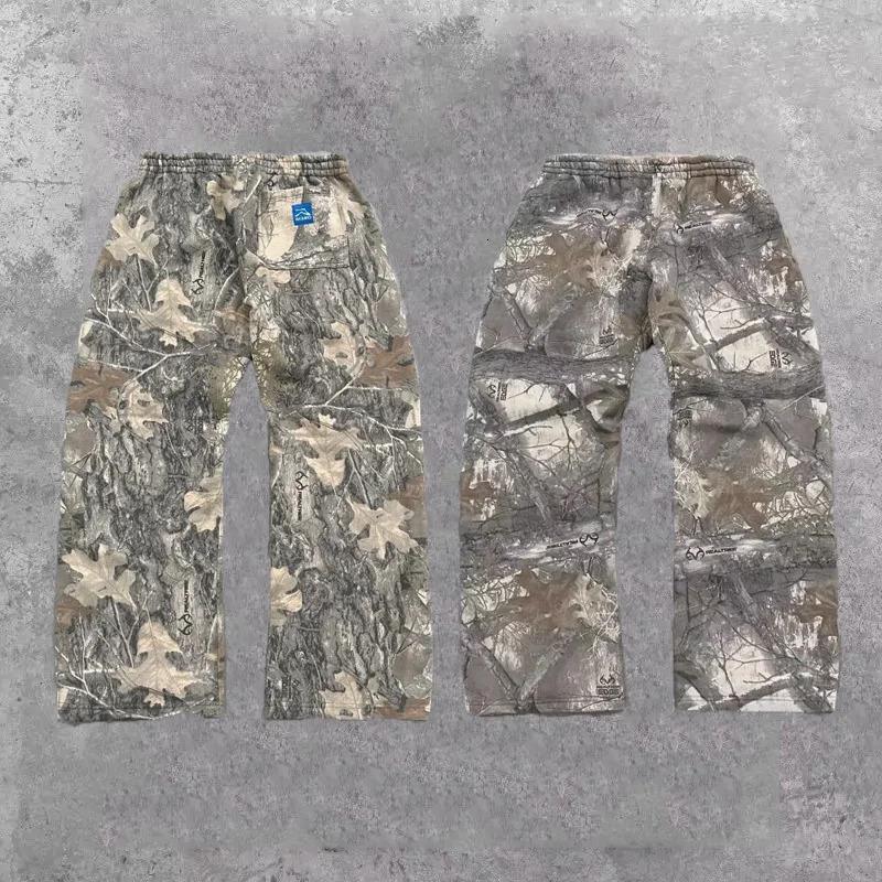 American style Harajuku camouflage floor pants fashionable camouflage print pattern Gothic hip-hop oversized Y2K retro mens pants 250220