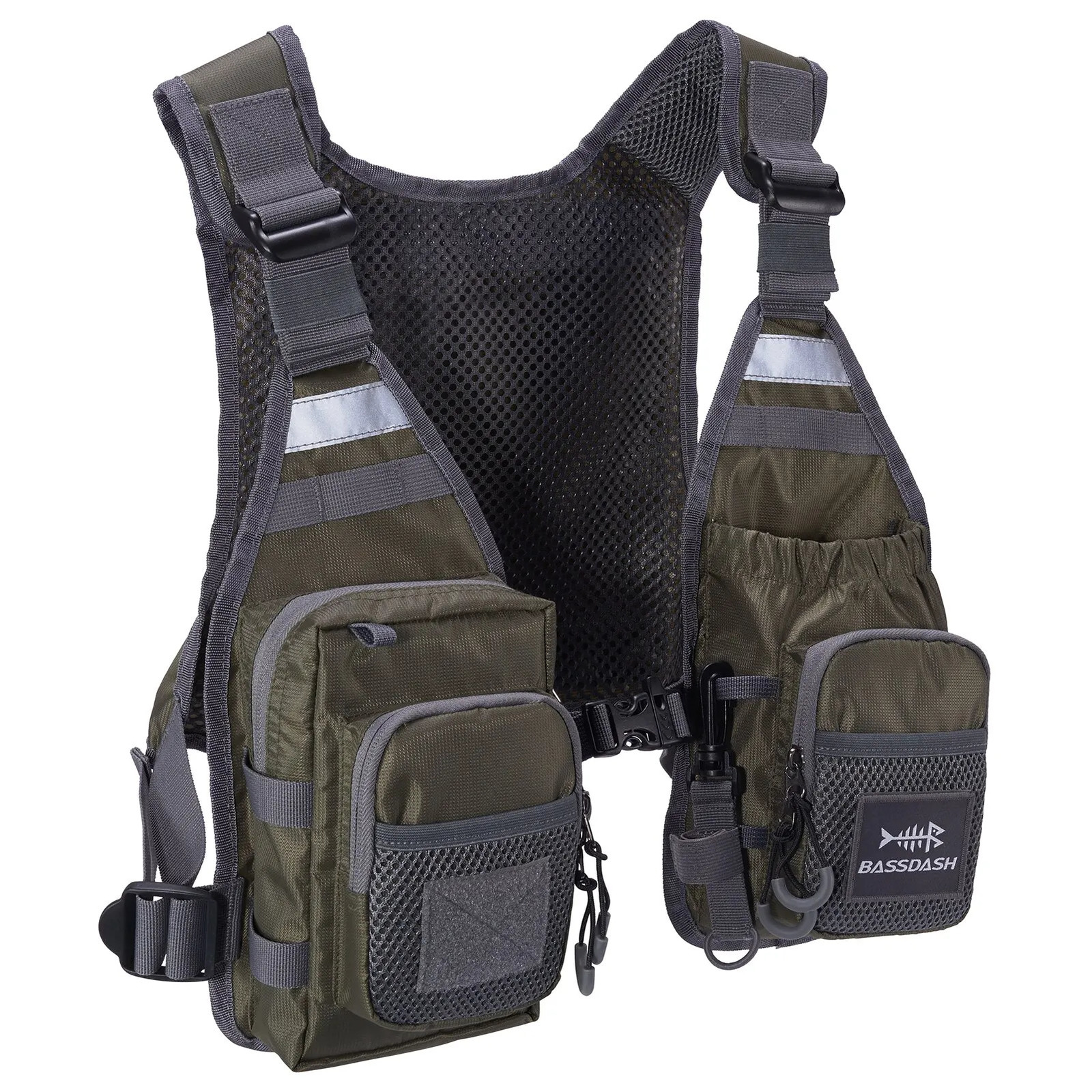 Bassdash FV08 Ultra Lightweight Fly Fishing Vest for Men and Women Portable Chest Pack One Size Fits Most 250219