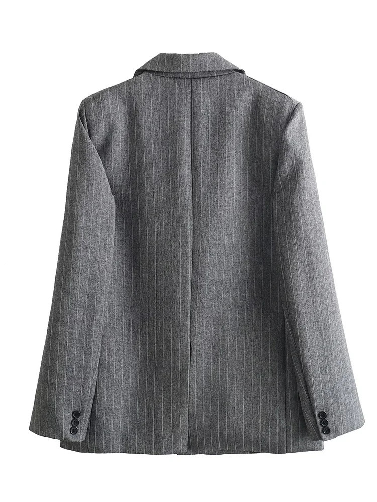Willshela Women Fashion With Pockets Striped Single Breasted Blazer Vintage Notched Neck Long Sleeves Female Chic Lady Outfits 250219