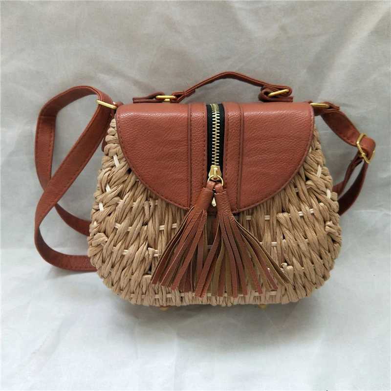 Small Fresh Crossbody Straw Bag Beach Vacation Leisure Shoulder Womens Bag Woven Bag Z250219