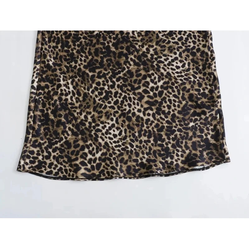ASDS womens skirts leopard midi skirt woman vintage high waist for women print summer long stylish elegant 250213