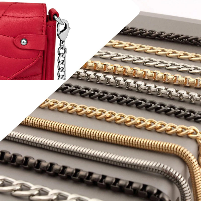 100120cm Metal Aluminum Bag Chain Replacement Parts Accessories for HandWomen Shoulder Handbag DIY Handmade Detachable Straps 250213