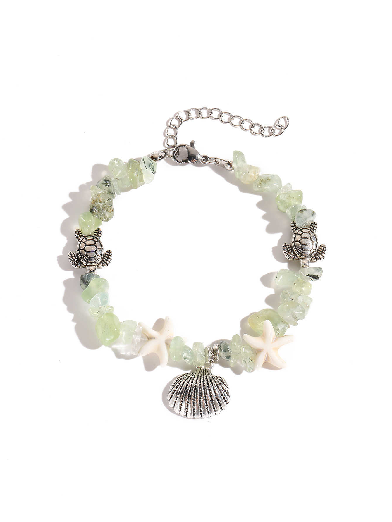Charm Bracelets Hot selling starfish natural stone bead small fresh summer shell bracelet H25220 2 8SLL