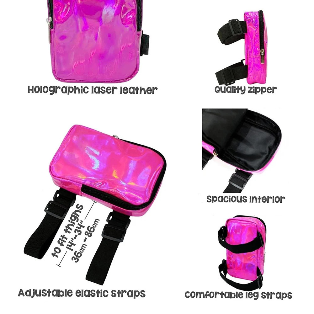 Womens Holographic Thigh Bag Adjustables Straps Waist Pouch For Outdoor Waterproof Running Sports Mobile Phone Holder 250219