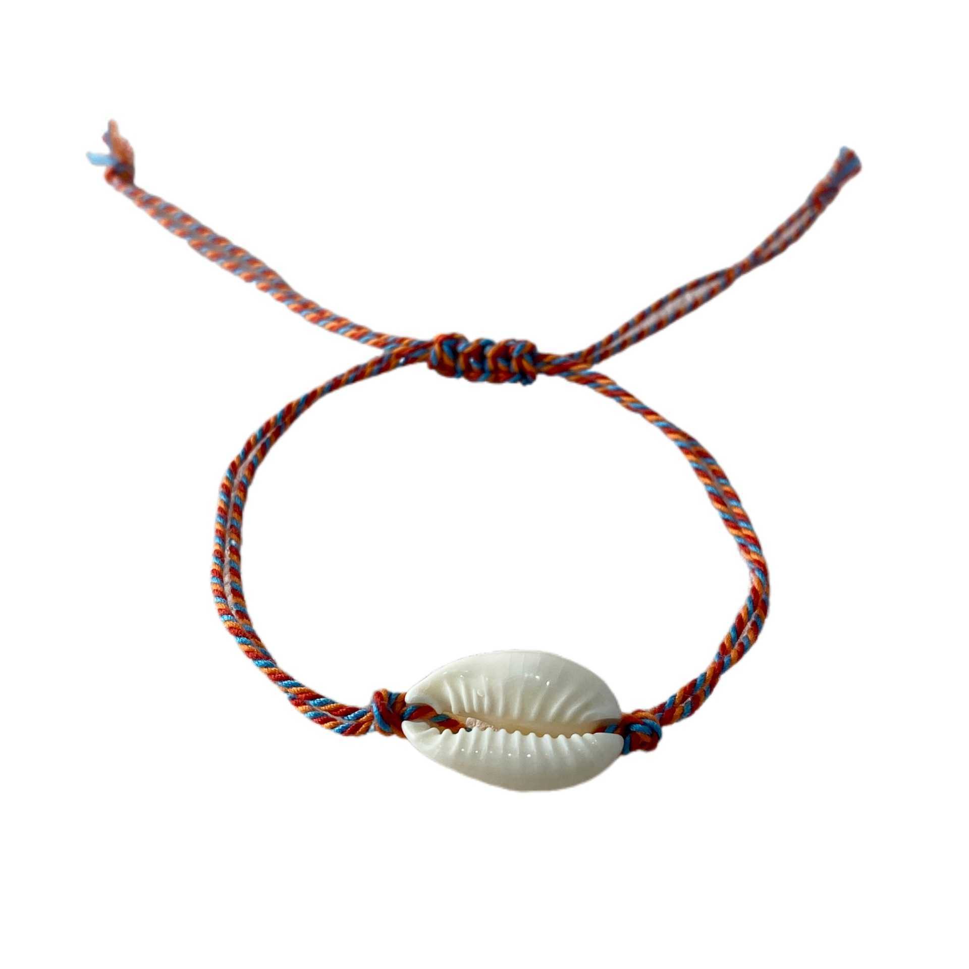 Charm Bracelets Summer Beach Surfing Bracelet Shell Cotton Rope Hand Woven Natural Shell Handpiece TEMU H25220