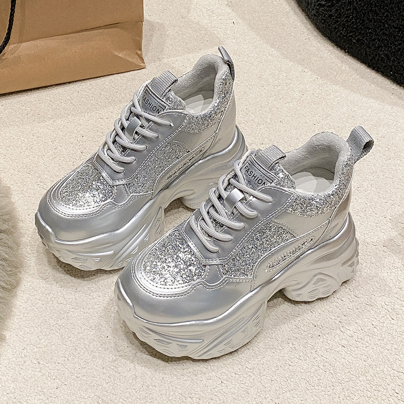 Casual Platform Designer Sneakers High Heels High Quality Sports Vulcanized Shoes Bling Trainers Chunky Luxury Sneakers Zapatos Mujer