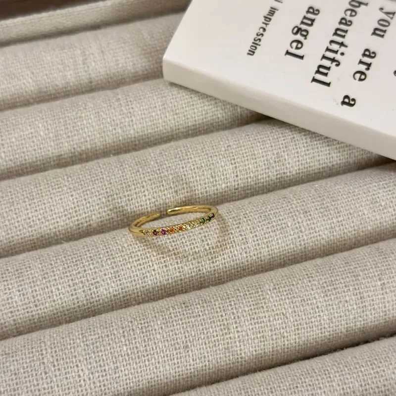 Vintage Metal Color Star Cubic Zircon Stone Rings for Wen Gold Color Adjustable Open Ring Stackable Rings Jewelry Gift X250220