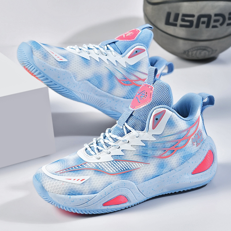 High top netted basketball Men's boots Concrete hot or youth Actual combat training shoes Children's sneakers 35-45