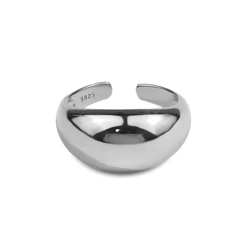 VENTFILLE 925 Sterling Silver Ring for Wen Men Smooth Geetric Finger Ring Adjustable Party Jewelry s X250220