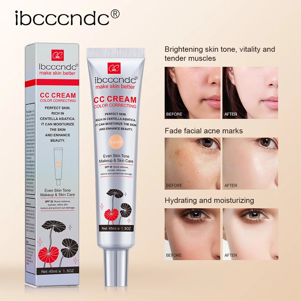 45ml color correction CC cream Centella Asiatica repair BB natural concealer whitening liquid basic cosmetics 250217