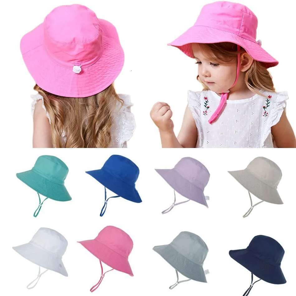Ddmyshoesvip Newborn Baby Boys Girls Panama Summer Kids Sun Infant Beach Fisherman Bucket Hat Children Breathable Outdoor Hats