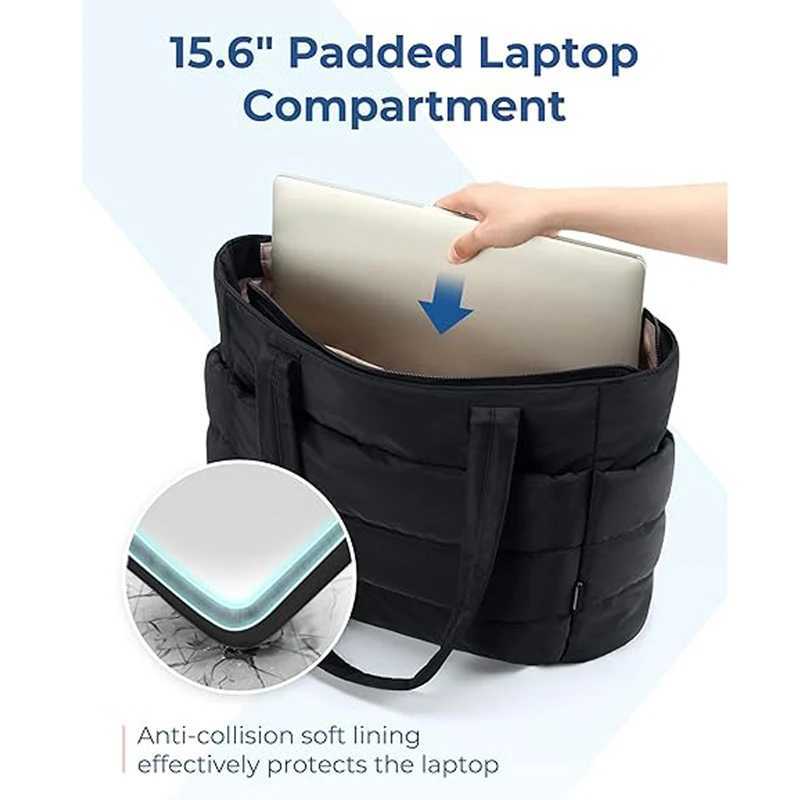 Womens Lighweight Travel Tote Bags with Pockets Zipper Closure Portable Handbags Pockets Solid Large Capacity Shoulder BagsC250219