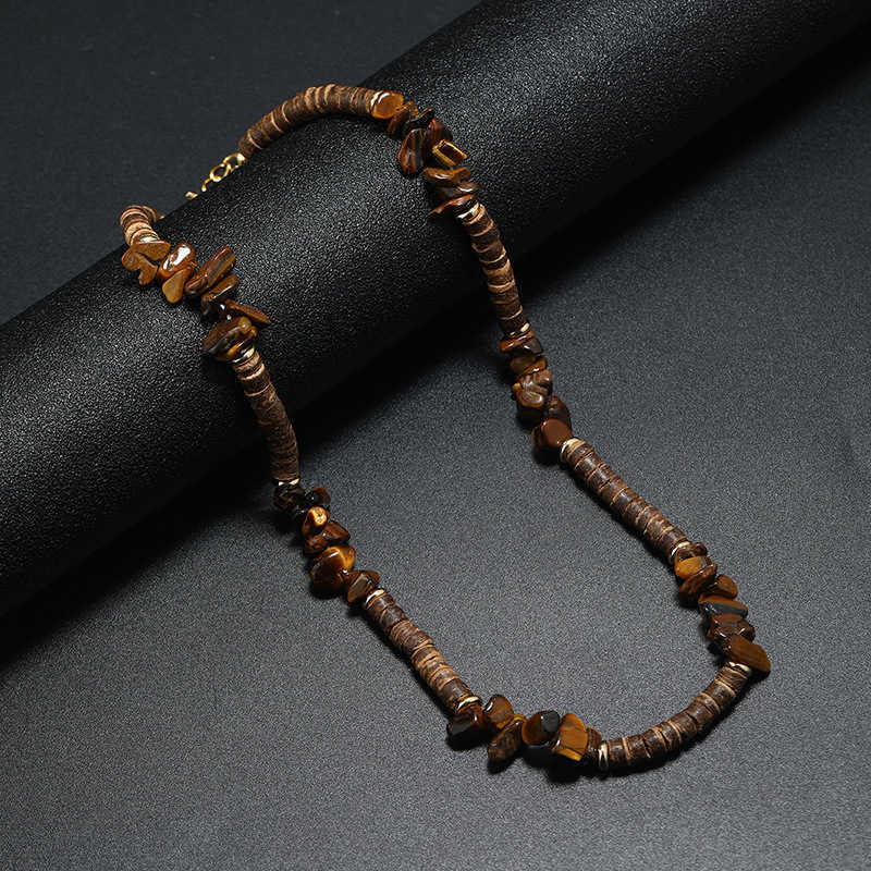 Pendant Necklaces Fashion New Necklace Unique Bohemian Necklace Turquoise Crushed Stone Coconut Shell Mens Surf Punk Necklace H25219