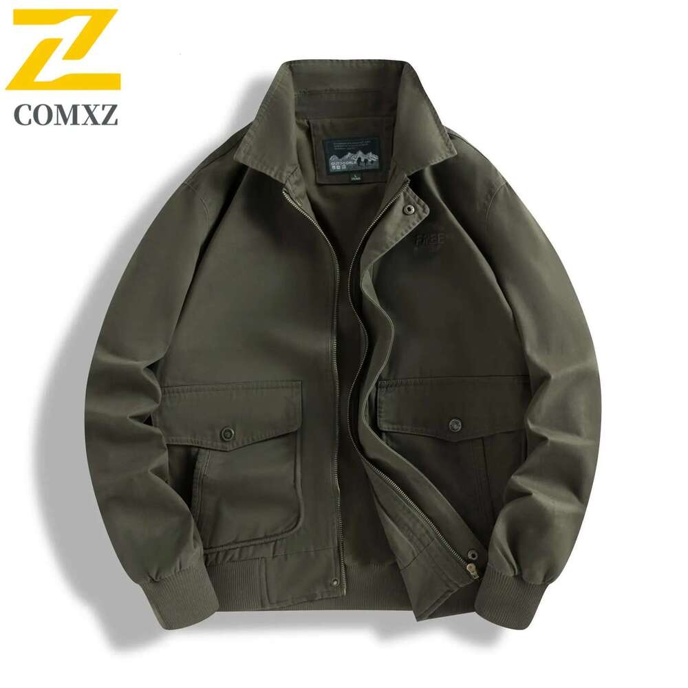 Men's Multi-Pocket Work Jacket, 2025 Cotton, Reverse Windshield Coat, Casual Jackets, Hiking, Outdoor Camping, Men's Fashion, Autumn, 100%