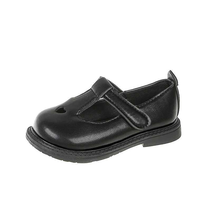 Girls Princess Leather Shoes Toddlers Baby Kids Flats T-strap Cut-outs with Heart Hollow Cute Sweet Soft 2024 Spring Autumn New X250220