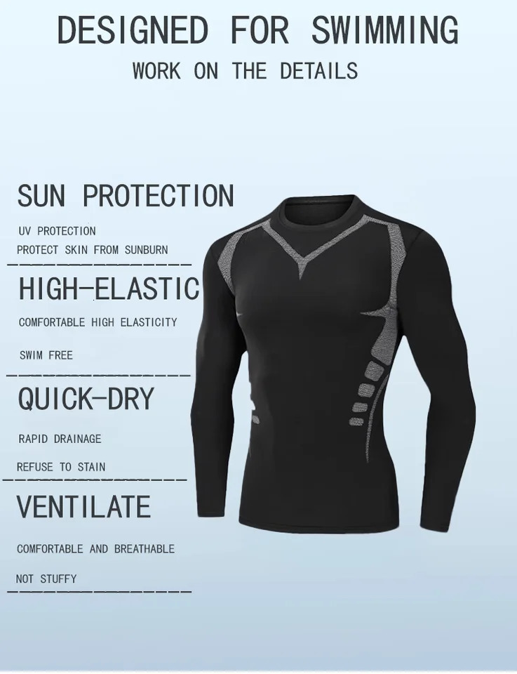 Mens swimsuit full body sun protection long sleeved short pants mens 250220