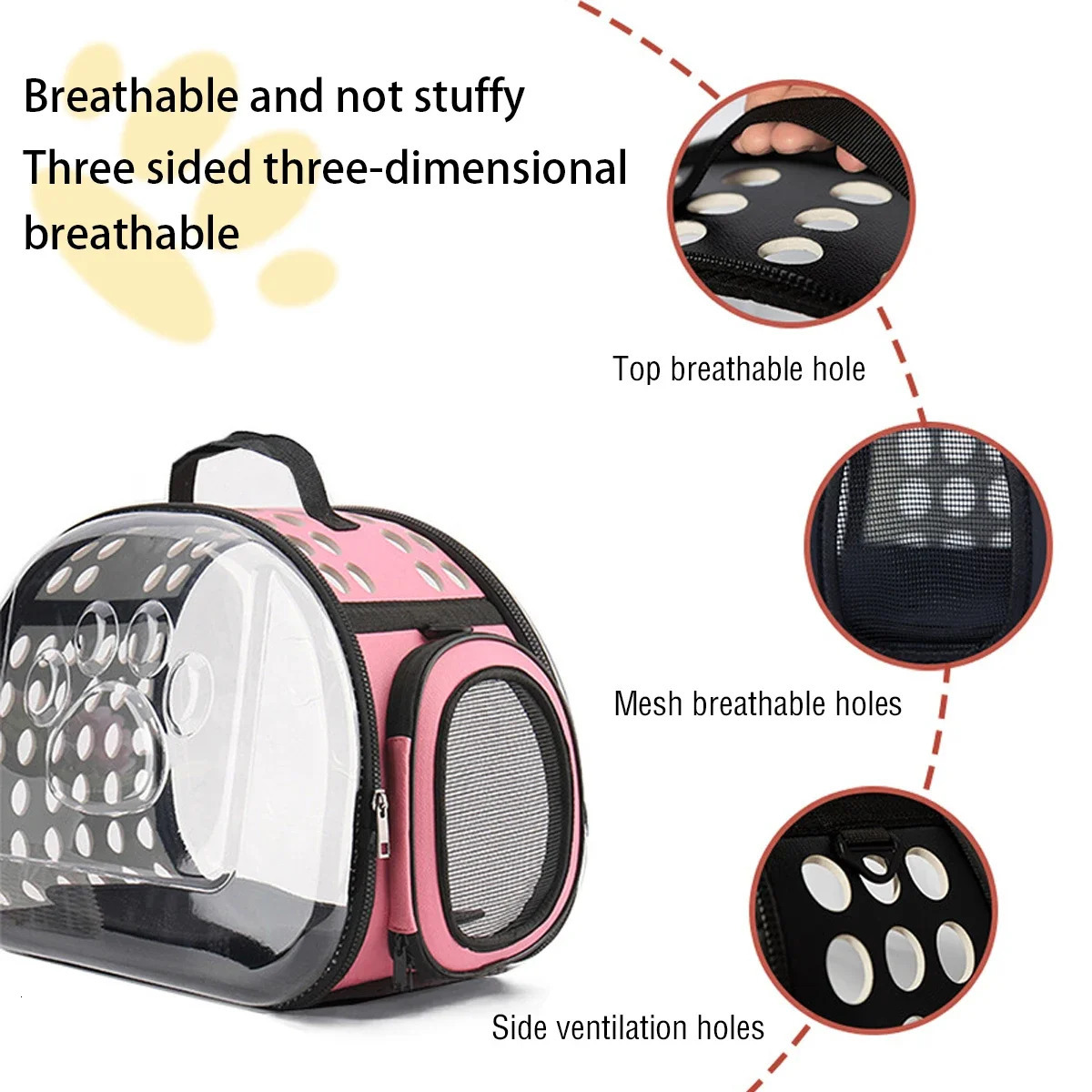 Pet Shoulder Bag Cat Outdoor Travel Breathable Handbag Puppy Kitten Capsule Transparent Portable Shoulder Strap Bag 250217