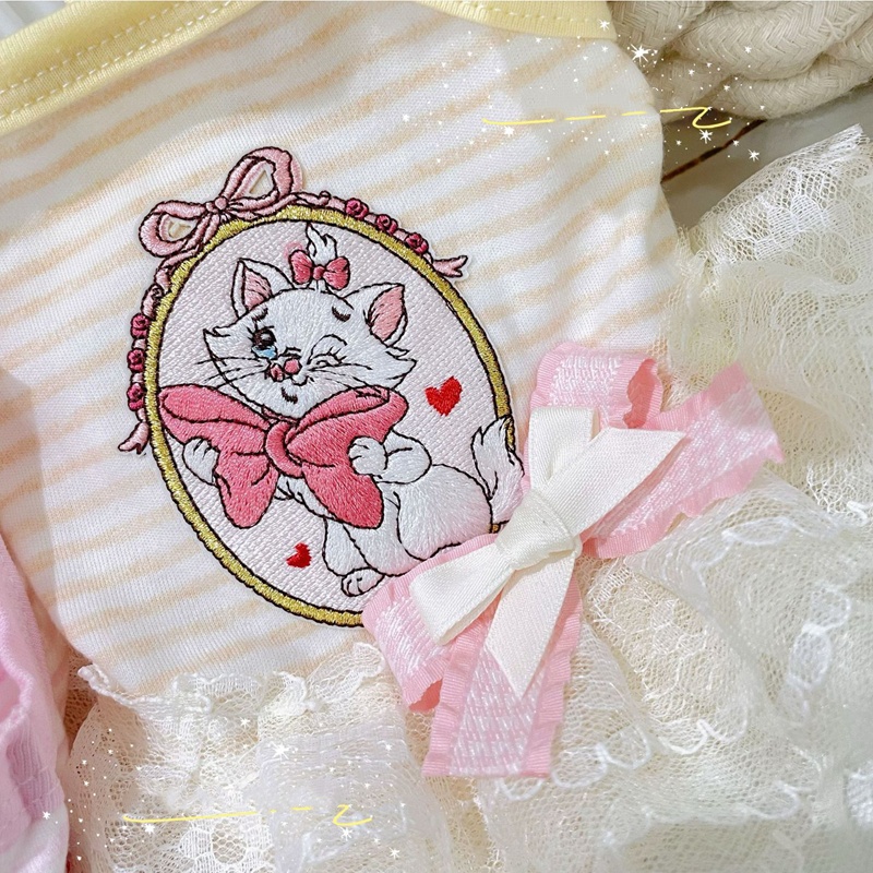 Summer Cute Cat Dog Dresses with Large Bow Decoration Floral Lace Trimem Broidery Cotton Puppy Clothes Perfect for Yorkshire Terrier, Teddy and Small 