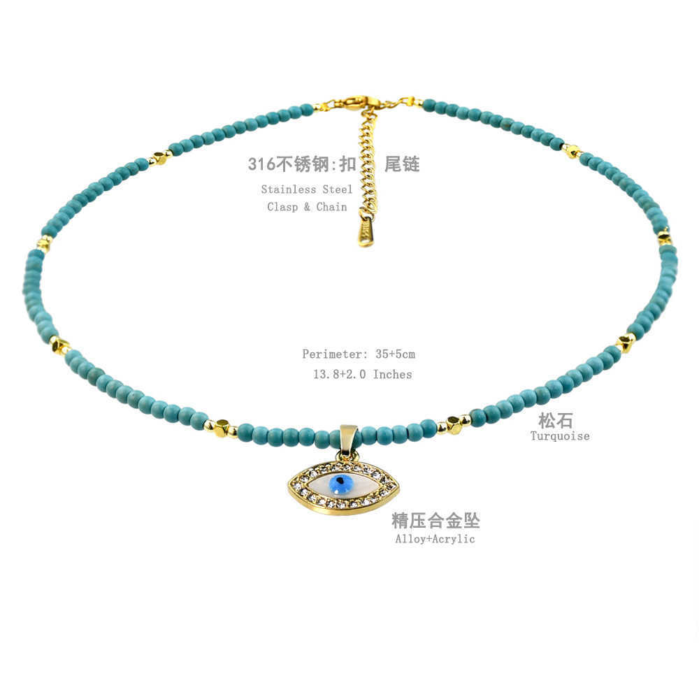 Pendant Necklaces Summer Dopamine Jewelry Butterfly Necklace Female Y2K Devils Eye Crystal Bead Necklace Ins Premium H25219