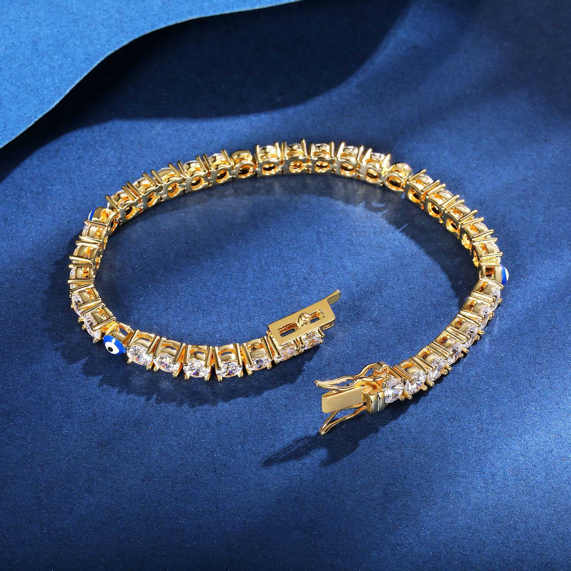 Charm Bracelets Devils Eye Bracelet 3mm 4mm Zircon Droplet Tennis Bracelet Accessories H25220