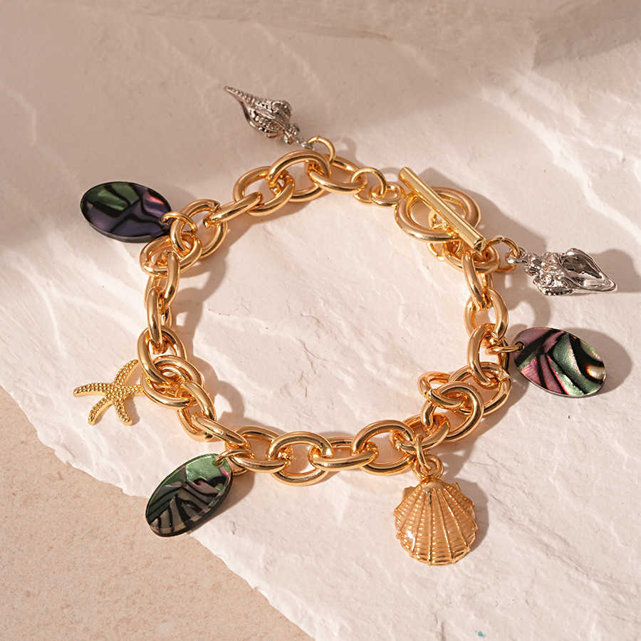 Charm Bracelets Ocean vacation oil droplets pearl tassel bracelet personalized fashion bracelet high-end feel bracelet H25220 2 FOFO
