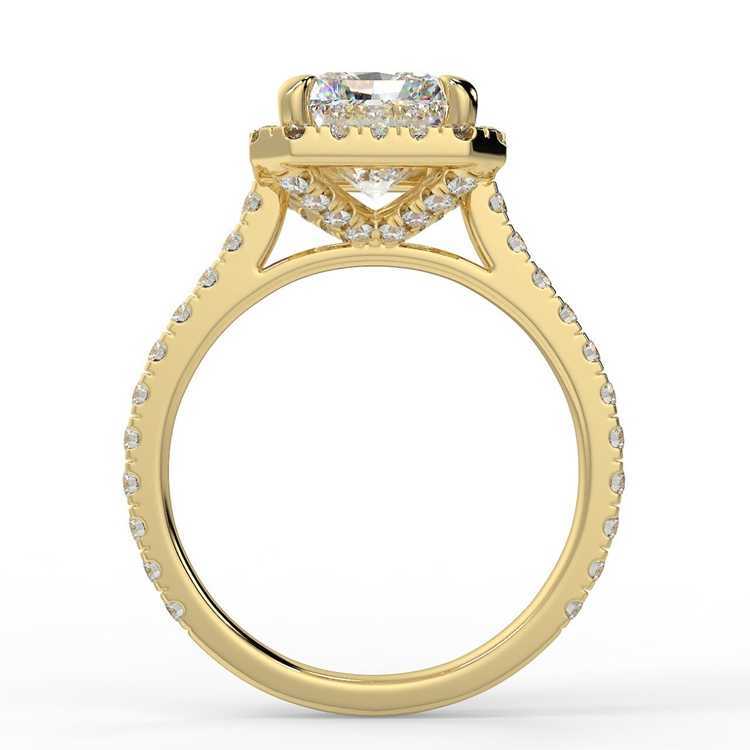 14K Gold Moissanite Radiant Cut Big Diamond Ring Gold Wedding Rings for Women
