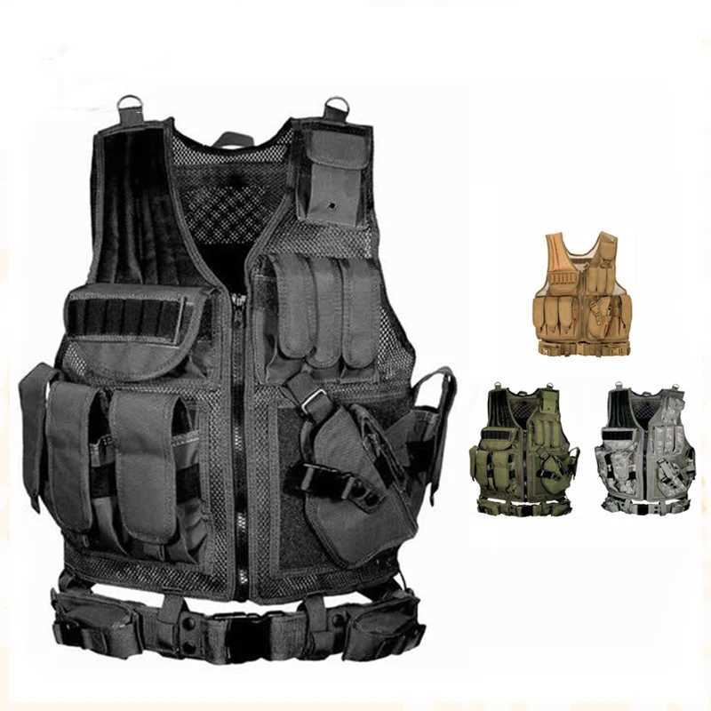 Breathable SWAT Molle Tactical Vest Military Combat Armor Vests Security Hunting Army Outdoor CS Game Airsoft Training JacketXJ250219