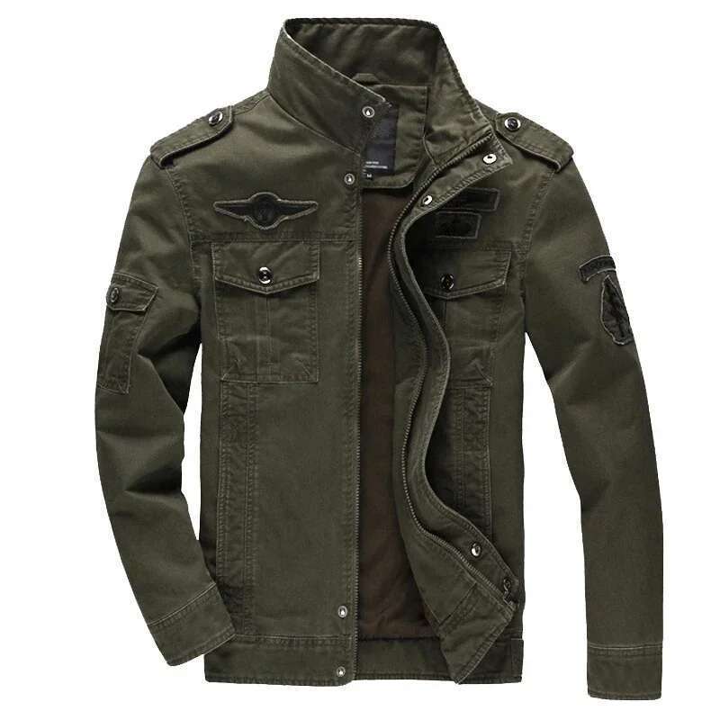 Men's High-neck Flyer Jacket, Casual Windshield, Tool Jackets, Slim, Retro, Outdoor, Spring, Autumn, New, 2024