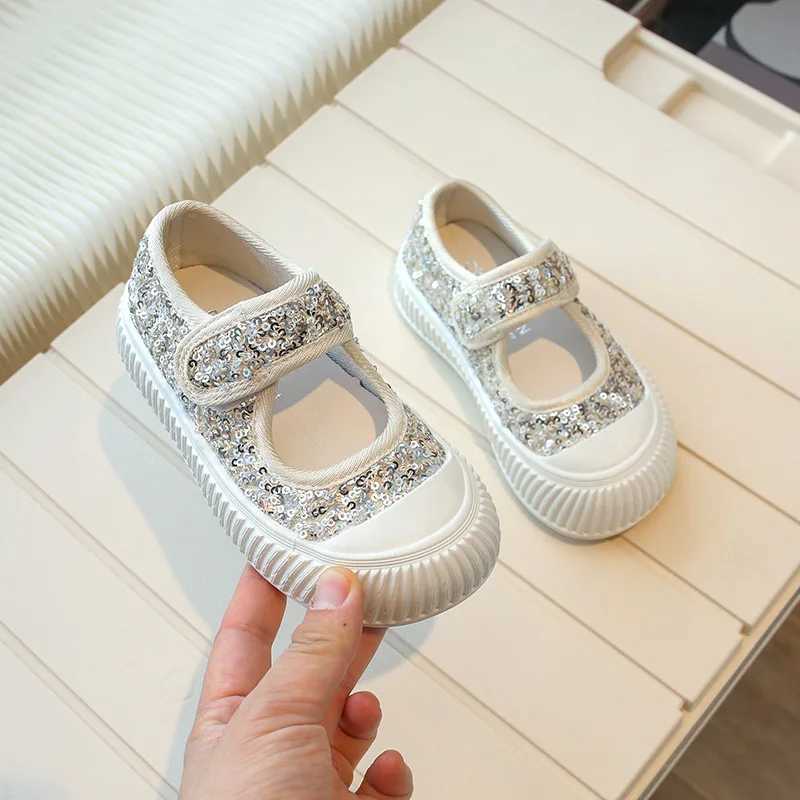 mary janes Autumn Childrens Fashion Glitter Shoes Kids Breathable Casual Sneakers Princess Girls Chic Bling Shoes Child H06125 X250220