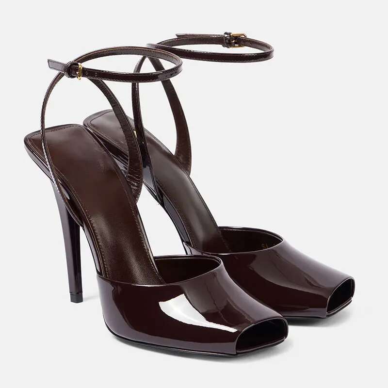 2025 Early Spring New Fish Mouth High Heels With One Piece Buckle And Open Toe Thin Heel Fashion Banquet Women's Sandals