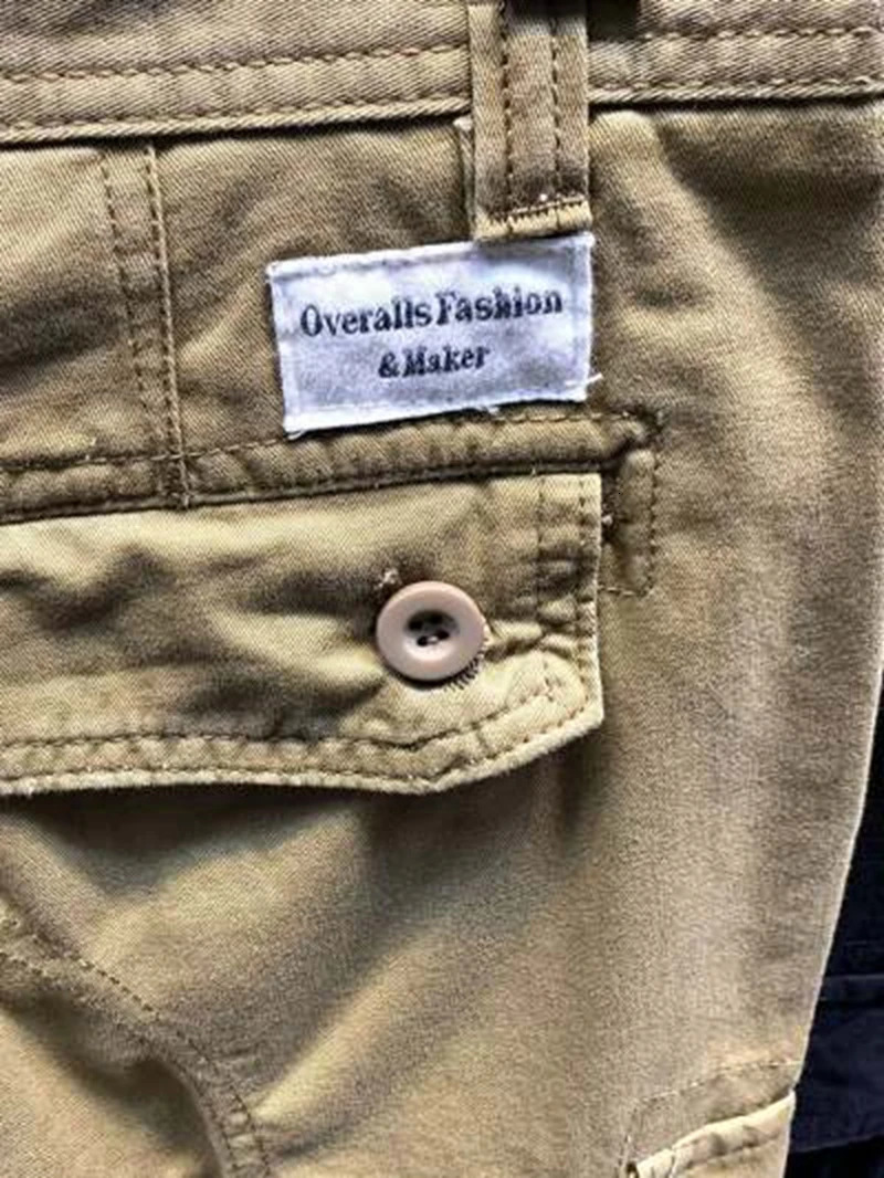 Mens Cargo Shorts Pockets Zipper Button Solid Bermuda Short Pants for Men Strech Wide Jogger Y2k Knee Length Cotton Khaki 250220