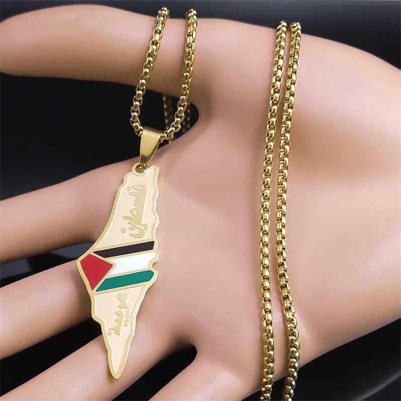 HNSP Palestine Stainl Steel Pendant Chain Necklace For Men Women Palestine Series Jewelry AccoriesXJ250219