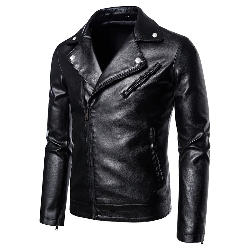 TRAF Fashion Four Seasons Leather Men Spring Korean Version Slim Comfortable Lapel Leisure Youth Jacket 250210