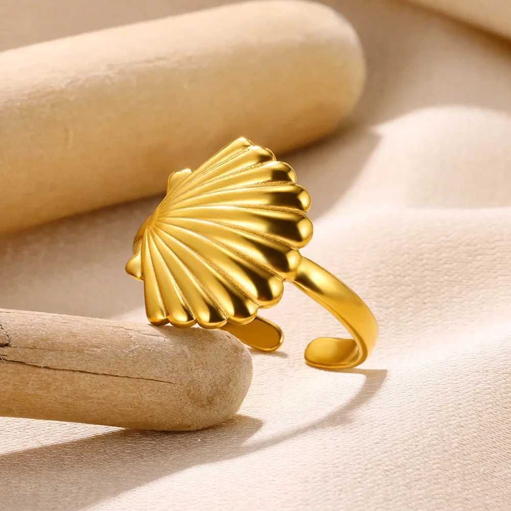 48 Style Stainless Steel Starfish Shell Rings for Wen Gold Color No Fade Luxury Classic Aesthetic rings Five Jewelry Gift X250220