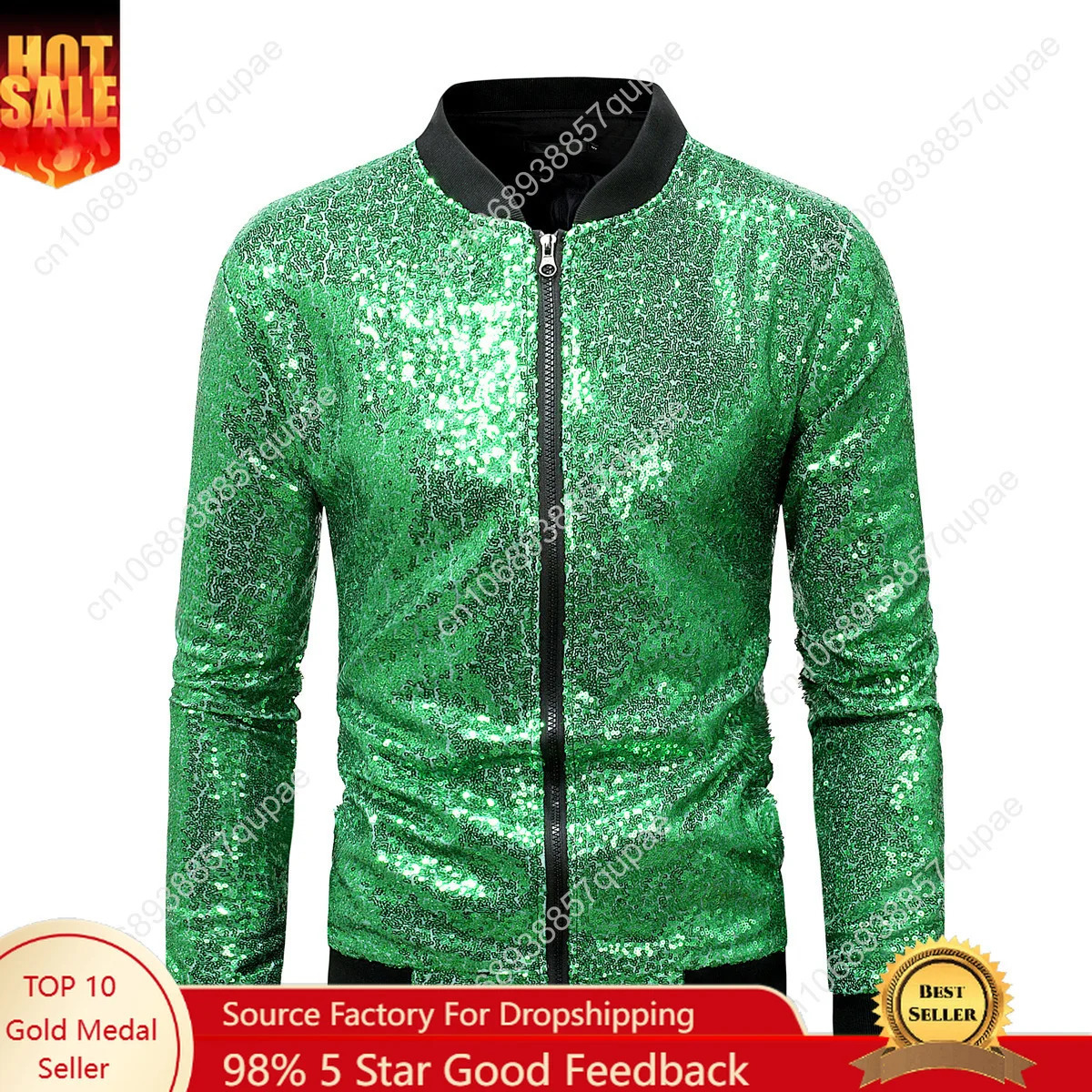 Glitter Metallic Disco Cool Reflective Jacket Men Women Zipper Windbreaker Coat Party Cycling Baseball Bomber 250218