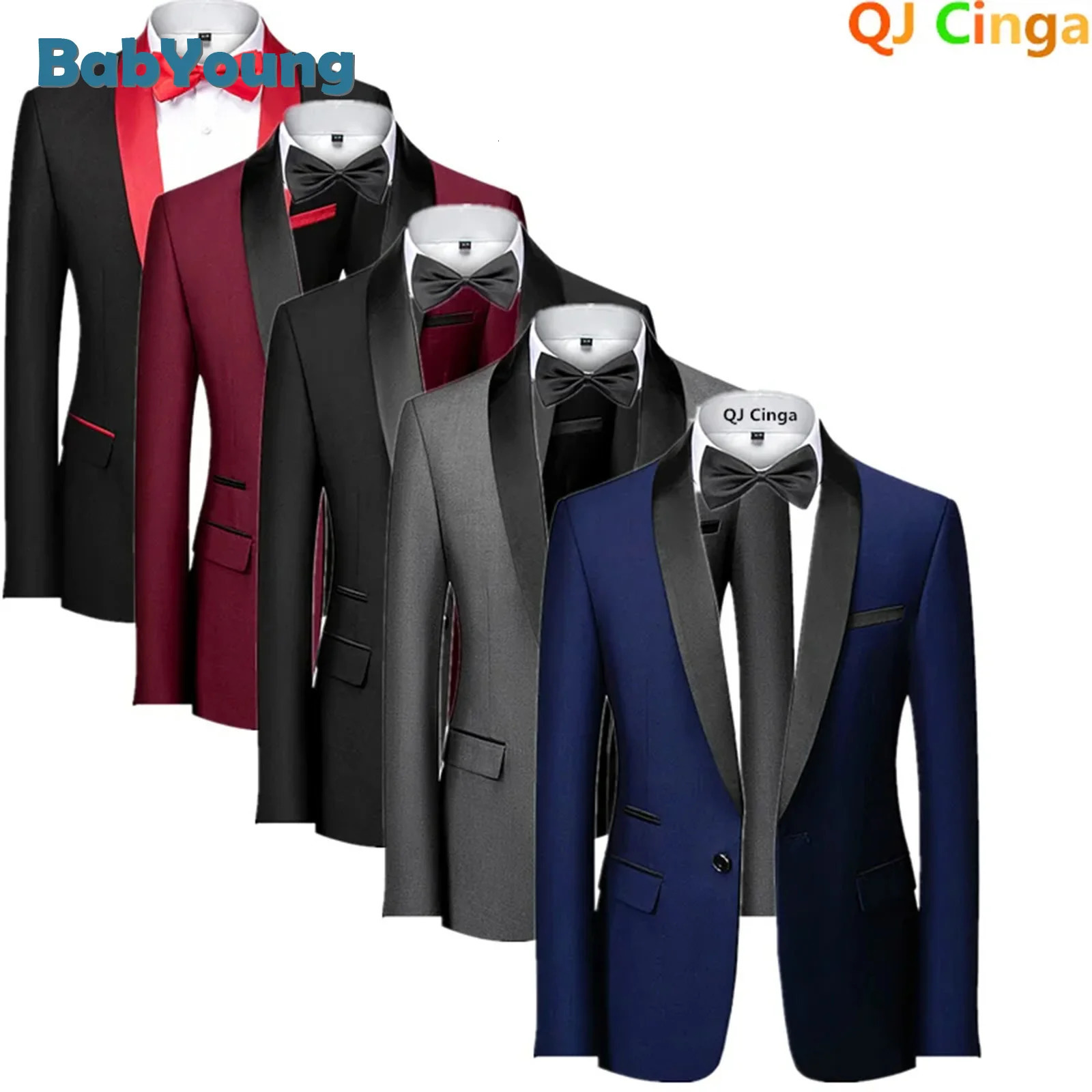 Mens tight fitting Terno Masculino formal slim evening gown ball set/Mens groom wedding jacket 250220