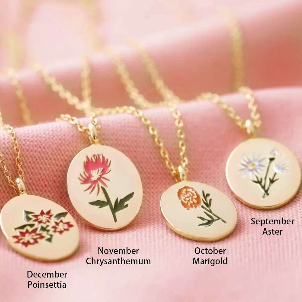 necklace, three-dimensional ral oval December wer pendant, collarbone chain, sweater chain