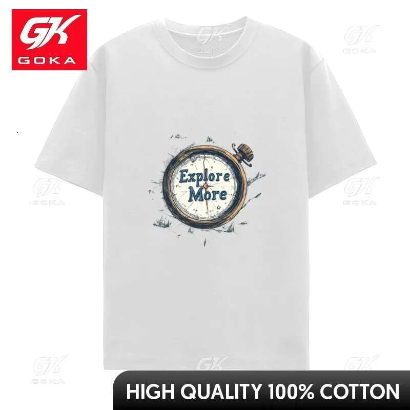 Unisex Short Sleeve T-shirt for Men and Women, Vintage Pocket Watch, Printed Personality Pattern, Hip Hop Top, Cool T-shirt, Cotton Clock