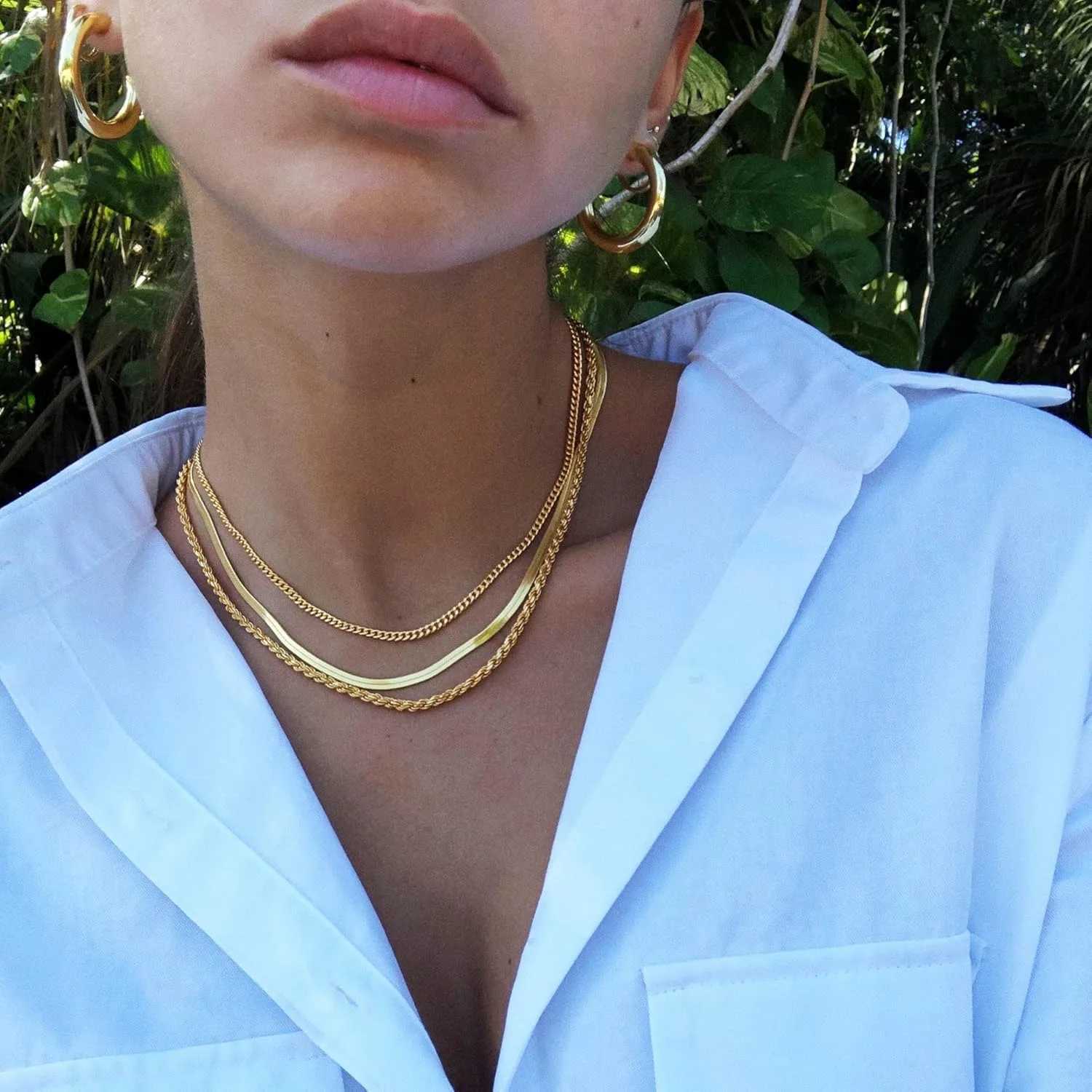 Necklace for Women Gold Necklace Silver Plated Necklace Gold Plated SnakeGold Chain Choker Necklaces Gold Jewelry Gift for WomenXJ250219