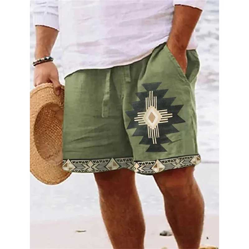 Vintage Artistic Patterns Swim Trunks For Men Ethnic 3D Print Short Pants Summer Casual Breathable Fitness Street Beach Shorts X250220