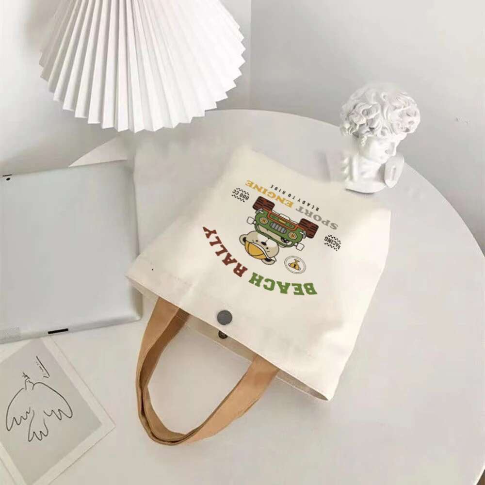 Cute Bear Mini Canvas Small Versatile Handbag Female Student Box Simple Tote Office Worker Lunch Bag swissmilitary