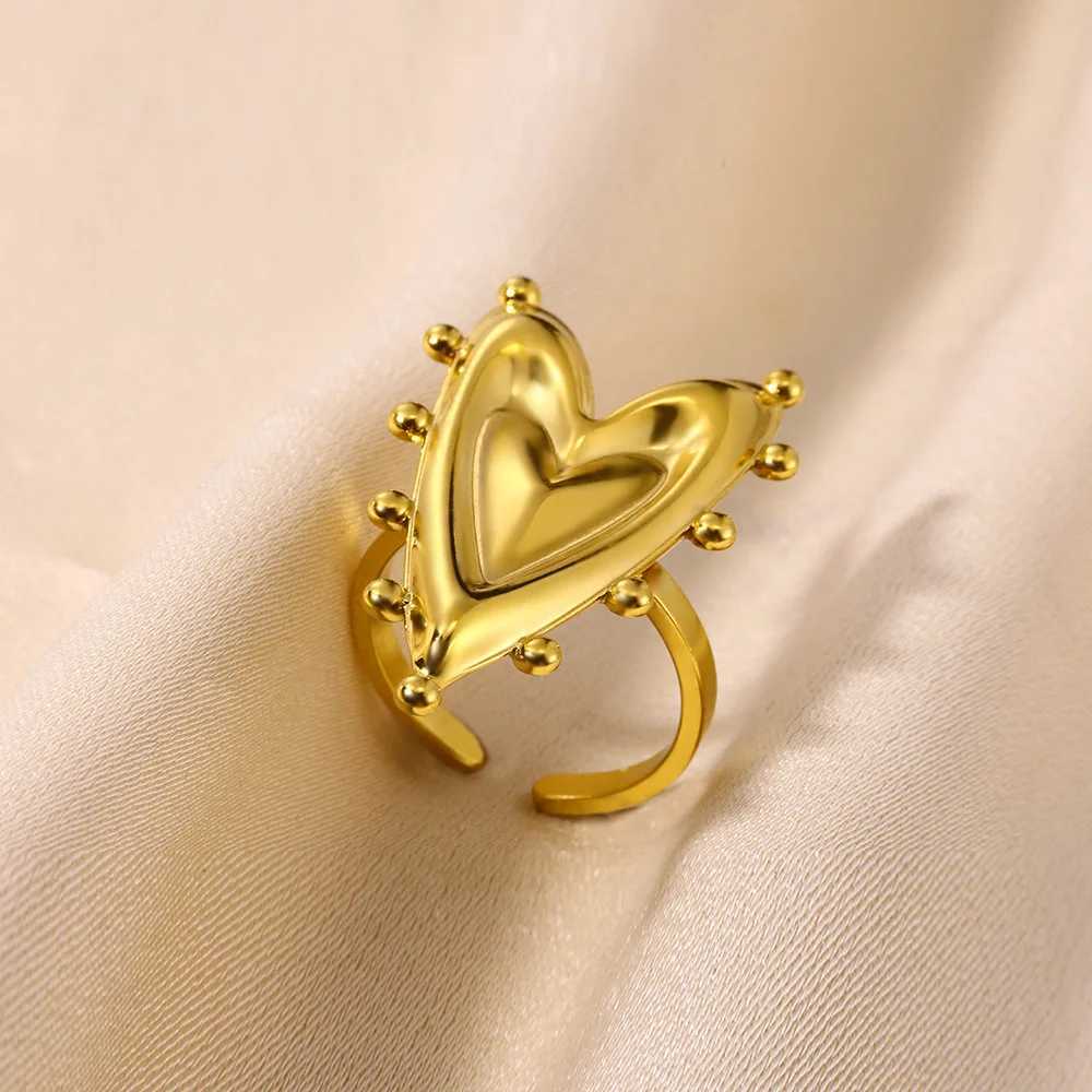Delicate Opening Rings For Wen Fashion Gold Color Stainless Steel Bague Jewelry Femme Bijoux Wedding Gift Rings X250220