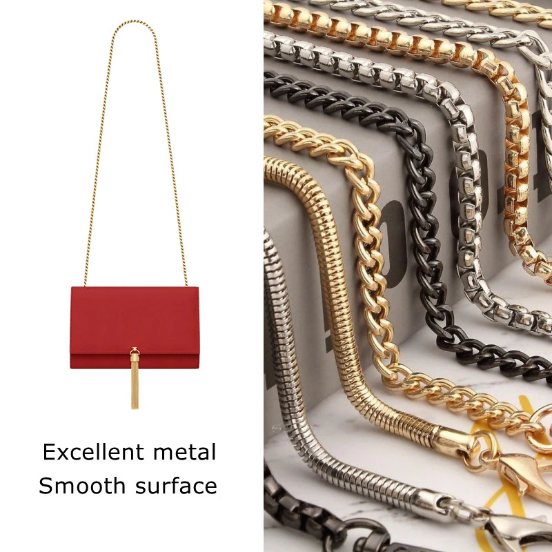 100120cm Metal Aluminum Bag Chain Replacement Parts Accessories for HandWomen Shoulder Handbag DIY Handmade Detachable Straps 250213