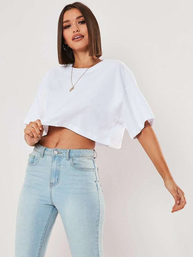 Cotton Women's Casual Short Sleeved T-shirts Dance Running Suit Yoga Carnival Exposed Navel Tops Sports Tshirt Loose Gym Sports Shirt Fashionable