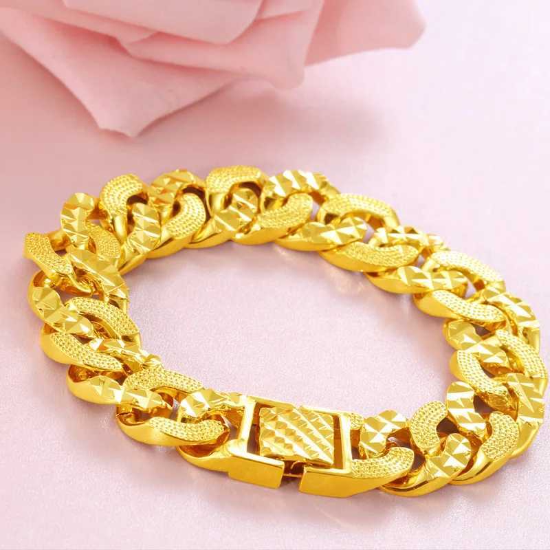 SAIYE Forever Not Fade 24K Gold Filled Jewelry Bracelets for Men Women Pulseira Feminina Bizuteria Joyas Wedding Fine BraceletsXJ250219