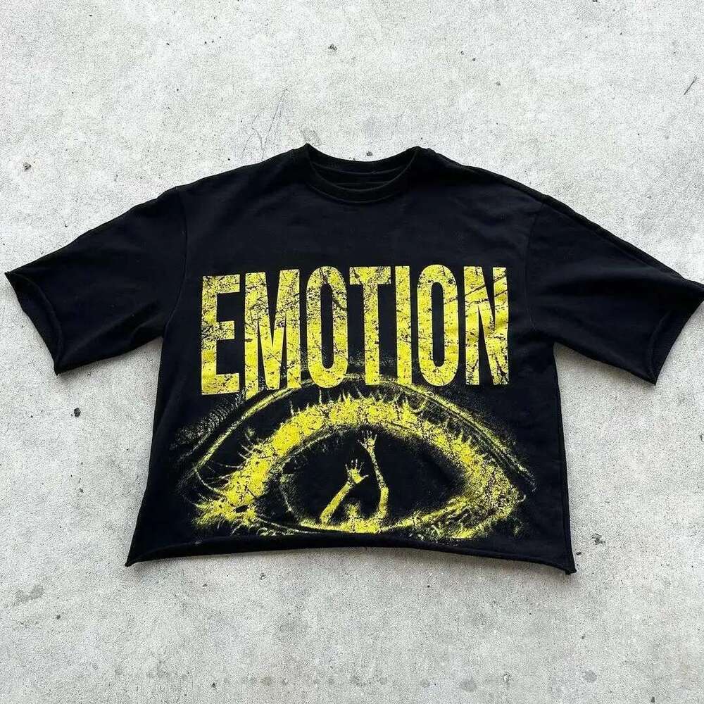 Men's Gothic Short Sleeve T-shirt, Hip Hop, High Street, Casual College, Suitable for All Seasons, Large Size